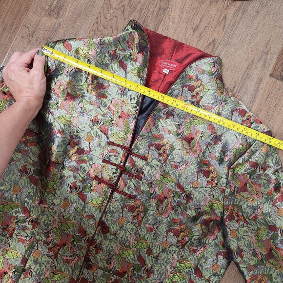 SILVER DRAGON Asian silk brocade jacket - Picture 11 of 14